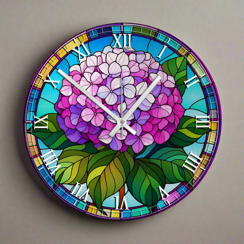 Hydrangea Suncatcher Effect Clock